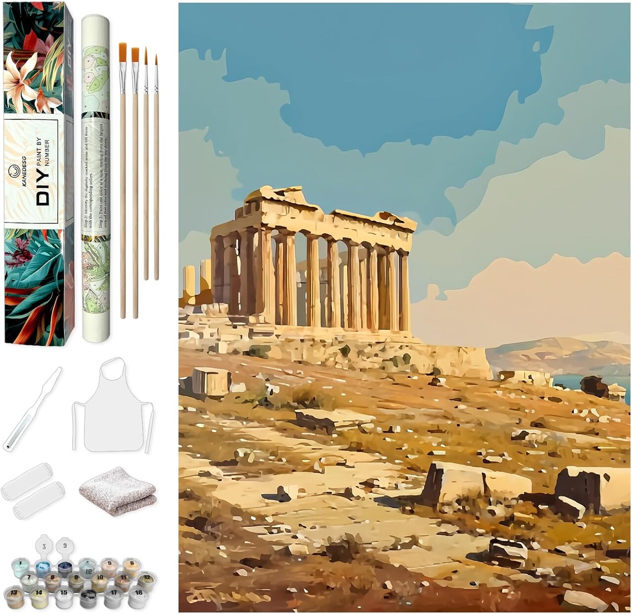 Paint by Numbers kit for Adults Beginner(Greek Temple)3.35 x 17.52 x 1.57 inches